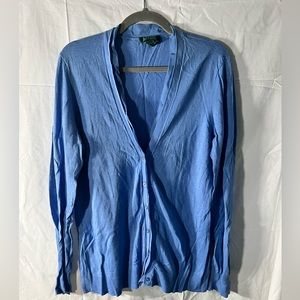 Linen lightweight cardigan in baby blue by Lauren Ralph Lauren